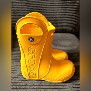 CROCS Kids Yellow Rain Boots